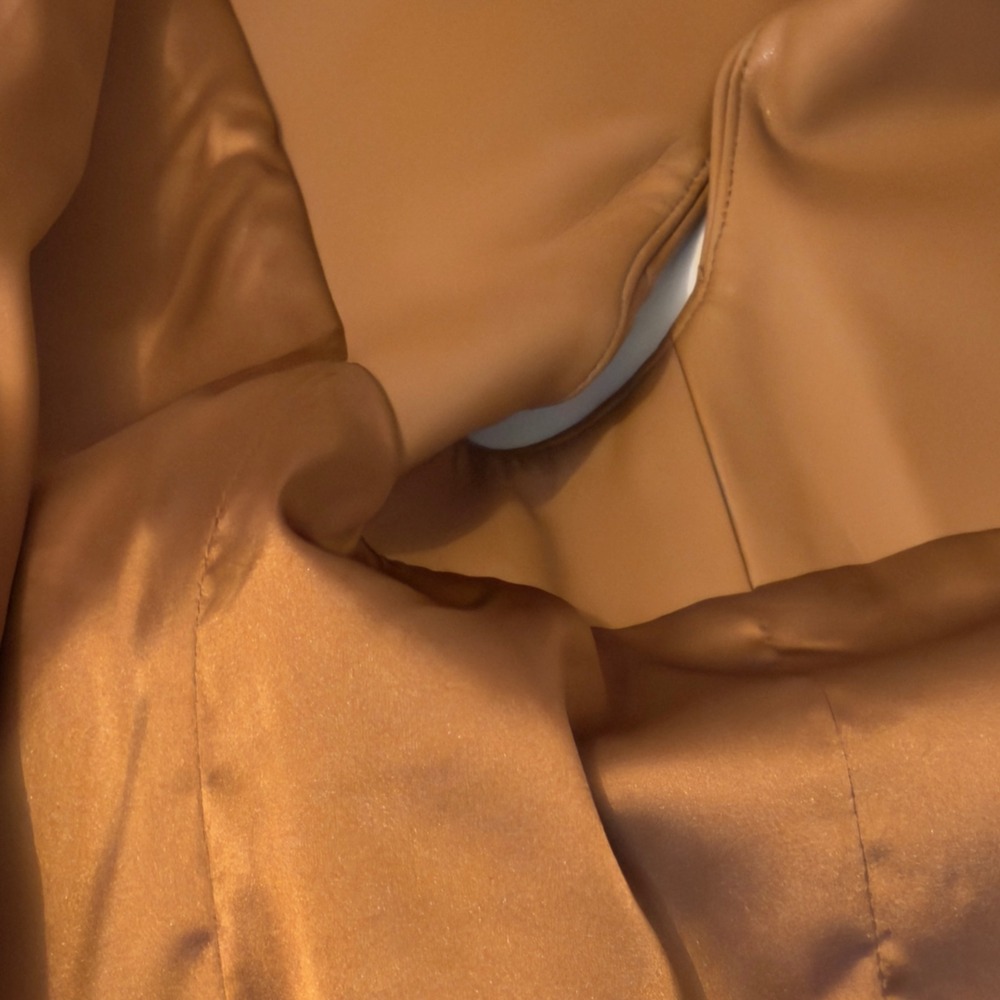 Susana Monaco Faux Leather Vest and Pleated Mini Skirt Set Tan Brown Womens S - Picture 13 of 13